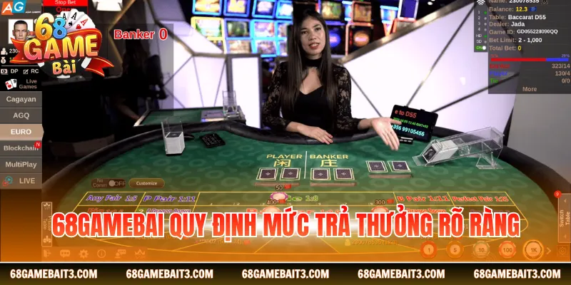 68Gamebai quy định mức trả thưởng rõ ràng